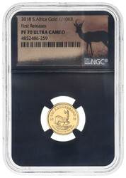 2018, South Africa Gold 1/10 Krugerrand First Releases NGC PF70 Ultra ...