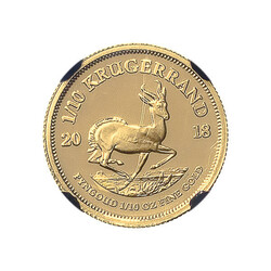 2018 South Africa Gold 1/10 Krugerrand First Releases NGC PF70 Ultra ...