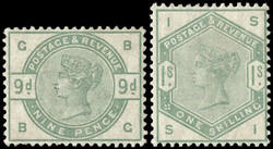 1883-84, Queen Victoria "Lilac & Green" Issue, ½d to 1s complete ...