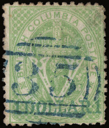 1867, Seal of the Colony, $1 on 3d green, perf. 12½ (Scott 18), neat ...