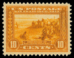 1913, 10¢ Panama-Pacific, perf. 12, orange yellow (Scott 400), Fresh ...