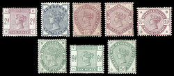 1883-84, Queen Victoria "Lilac & Green" Issue, ½d to 1s complete ...