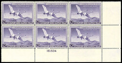 Federal Duck Stamp, 1950, $2 Trumpeter Swans (Scott RW17), bottom ...