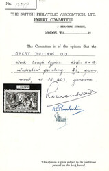 1913, King George V "Seahorse", Waterlow printing, £1 green (Scott ...