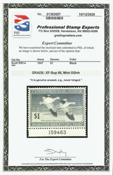 Federal Duck Stamp, 1947, $1 Snow Geese (Scott RW14), single with ...