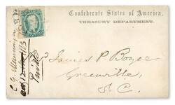 1863 (Oct. 12) Confederate States of America, Treasury Department ...