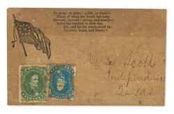 c.1862, 11-Star Flag and Verse Patriotic cover (C.S.A. Catalog F11-16 ...