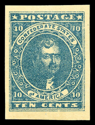 1861, 10¢ dark blue, Hoyer printing (Scott 2b), position 43, o.g., ...