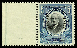 1915, 5c Arosemena, deep blue & black, type III overprint (Scott 48), ...