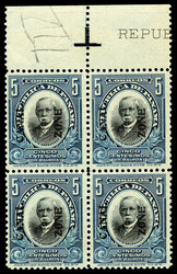 1920, 5c Arosemena, deep blue & black, type IV overprint (Scott 54), ...