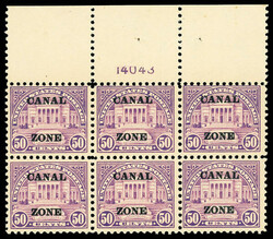 1924, 50¢ Arlington Amphitheater, flat "A" (Scott 80), full top ...