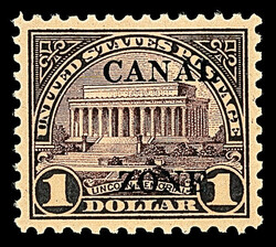 1926, $1 Lincoln Memorial, sharp "A" (Scott 95), mathematically ...