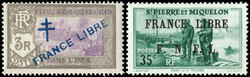 French Colonies, 1942 Liberation overprints, A marvelous, never ...