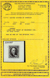 5¢ 1847 & 10¢ 1875 reproduction, gray black, large die proofs of ...