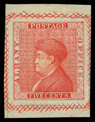 Albany, N.Y., 1847, 5¢ essay, by Gavit & Co., in scarlet (Scott ...