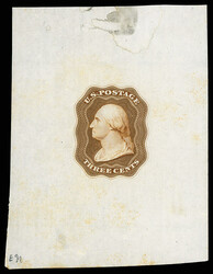 1851, 3¢ Washington essay, by Danforth, Bald & Co., in brown (Scott ...