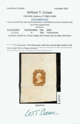 1851, 3¢ Washington essay, by Danforth, Bald & Co., in brown (Scott ...