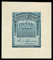 Western Union Telegraph Co., 1902, blue, Clowry signature, on india ...