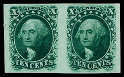 1859, 10¢ green, type V, plate proof on India paper (Scott 35P3), ...