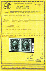 1859, 10¢ green, type V, plate proof on India paper (Scott 35P3), ...