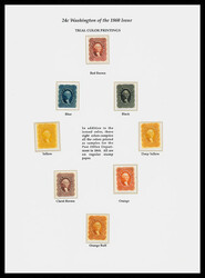 1860, 24¢ trial color plate proofs on stamp paper (Scott ...
