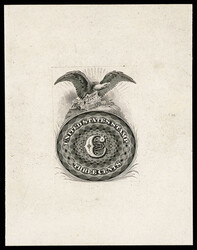 c.1863, 3¢ Eagle & Coin essay attributed to Butler & Carpenter, in ...