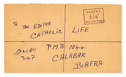 Biafra, 1967, Nigerian civil war ¼d provisional marking on cover, ...