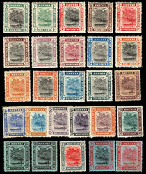 1907-21, Brunei River Definitives (Scott 13-39), a lovely complete ...