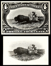 1898, Trans-Miss., 4¢ black, four photo essays (Scott 287), clean ...