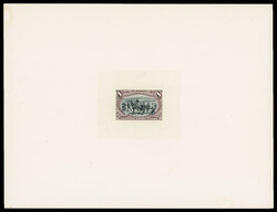 1898, 8¢ Trans-Miss. bicolor essay, dusky o-orange-red frame with ...