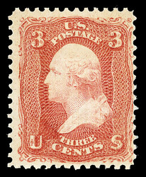 1867, 3¢ rose, E. grill (Scott 88), o.g., never hinged, Post Office ...