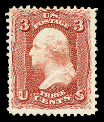 1861-66 (1875 Re-issue), 3¢ brown red (Scott 104), o.g., hinged, ...