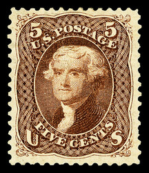 1861-66 (1875 Re-issue), 5¢ brown (Scott 105), o.g., lightly hinged, ...