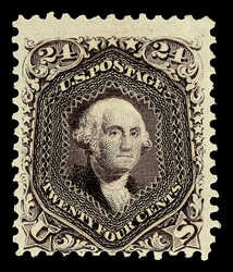 1861-66 (1875 Re-issue), 24¢ deep violet (Scott 109), o.g., lightly ...