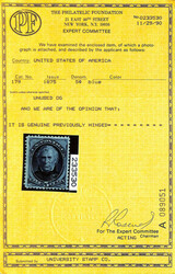 1875, 5¢ blue, C.B.N.C. printing (Scott 179), o.g., barest trace of ...