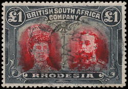 1910, King George V "Double Head", £1 red & black, perf 15 (Scott ...