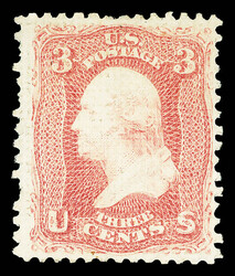 1867, 3¢ rose, A. grill (Scott 79), unused without gum, ...