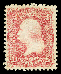 1867, 3¢ rose, C. grill (Scott 83), regummed, fresh and sound with ...