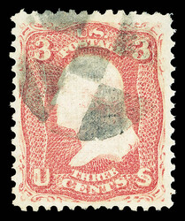 1867, 3¢ rose, D. grill (Scott 85), Post Office fresh with robust ...