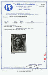 1867, 12¢ intense black, Z. grill (Scott 85E), sound with deep color ...