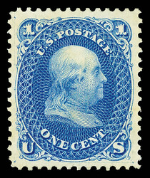1861-66 (1875 Re-issue), 1¢ blue (Scott 102), unused without gum, ...