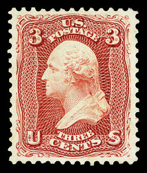 1861-66 (1875 Re-issue), 3¢ brown red (Scott 104), Unused (no gum), ...