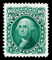 1861-66 (1875 Re-issue), 10¢ green (Scott 106), unused without gum, ...