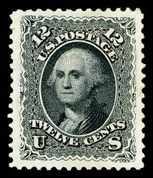 1861-66 (1875 Re-issue), 12¢ black (Scott 107), unused without gum, ...