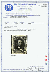 1861-66 (1875 Re-issue), 15¢ black (Scott 108), o.g., lightly hinged ...