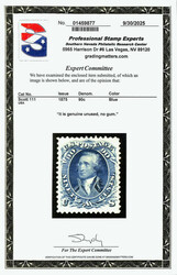 1861-66 (1875 Re-issue), 90¢ blue (Scott 111), unused without gum, ...