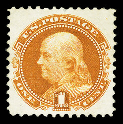 1869, 1¢ buff (Scott 112), unused without gum, a choice example with ...