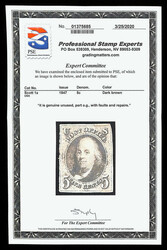 1847, 5¢ dark brown (Scott 1a), part o.g., nicely centered example ...