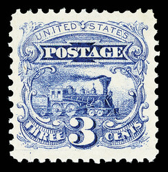 1869, 3¢ ultramarine (Scott 114), o.g., barest trace of hinge, Post ...