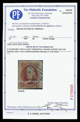 1847, 5¢ brown orange (Scott 1d), a beauty in radiant color and ...